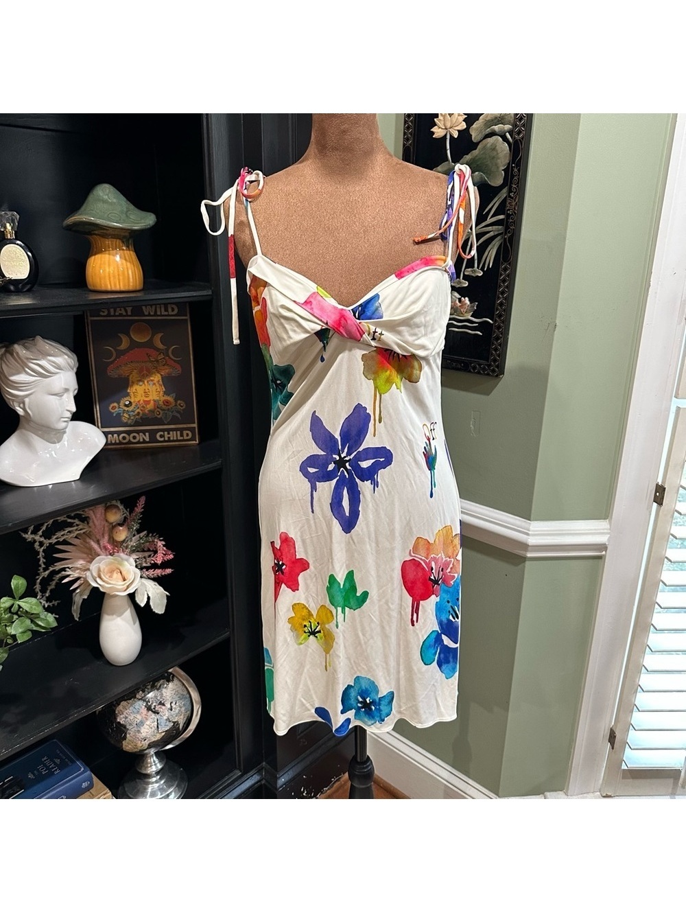 Off‑White c/o Virgil Abloh Floral Print Mini Dress Size Large (US 10)